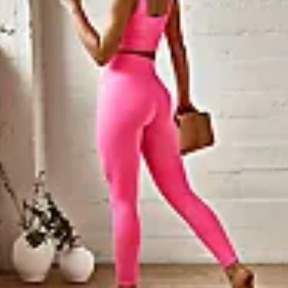 Free People Good Karma High-Rise 7/8 Length Leggings in Hot Pink BNWOT - Picture 3 of 6